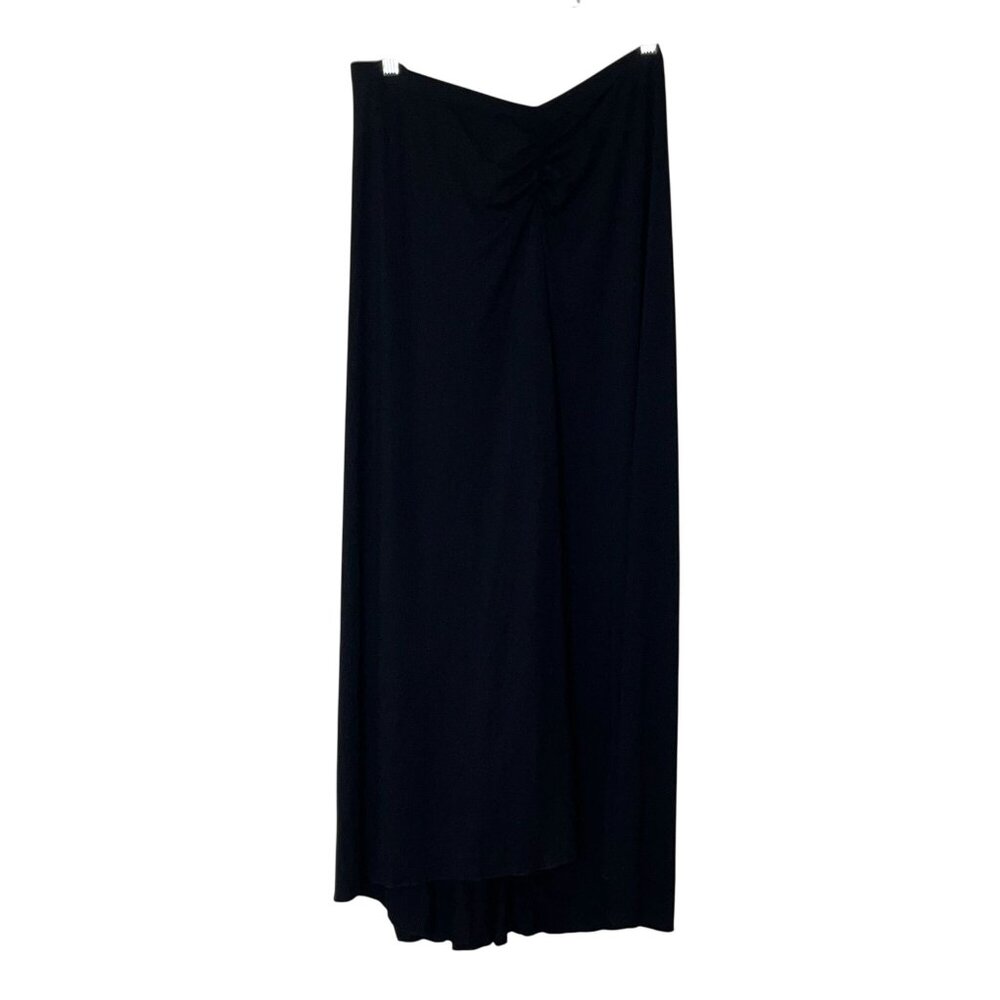 HAlara Black Low-Waisted Maxi Skirt With Ruched Detail Size XL Womens - Picture 2 of 9